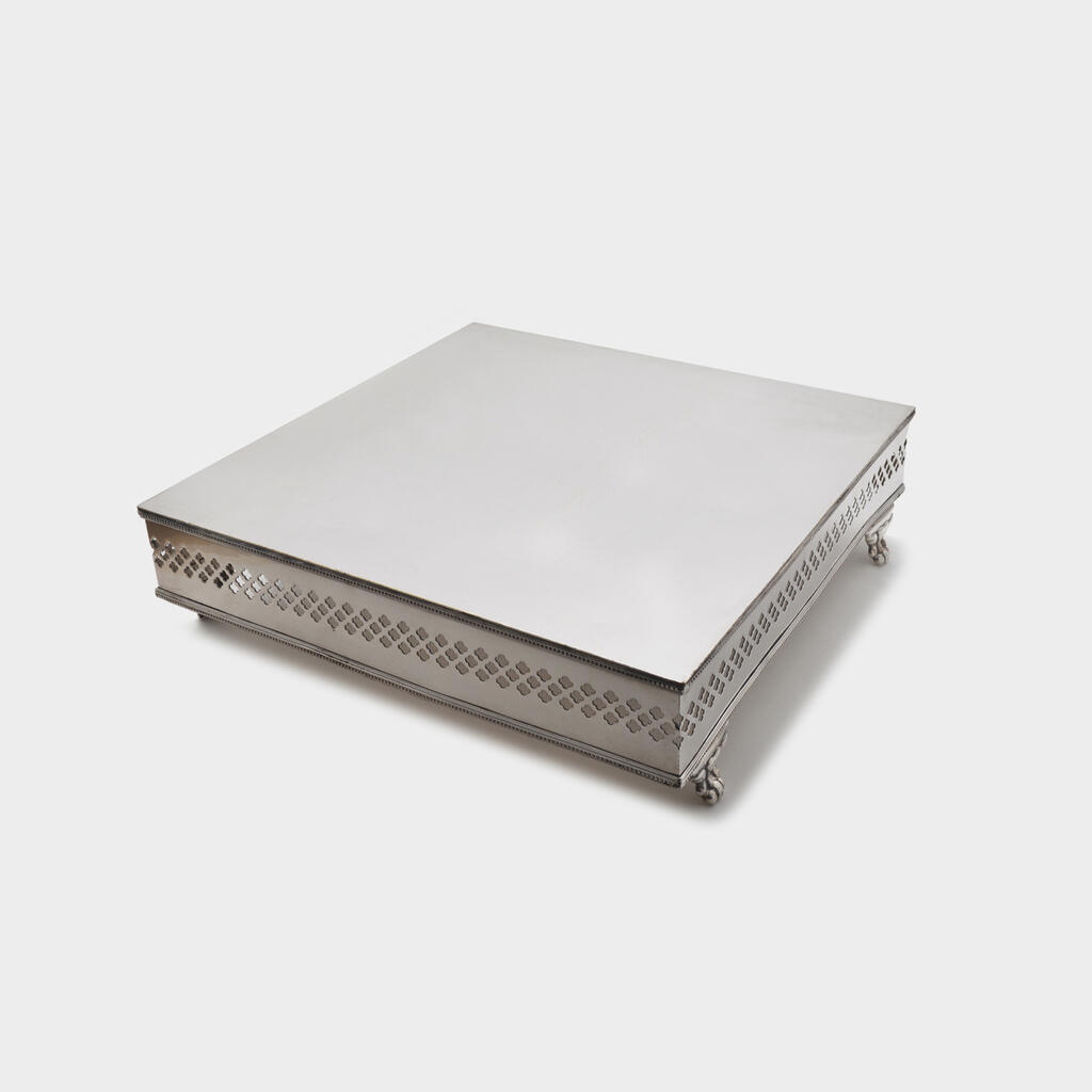 BOLEIRA QUADRADA PRATA S.J TRABALHADA