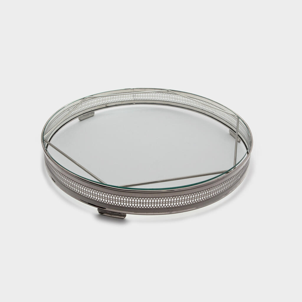 BOLEIRA REDONDA PRATA VIDRO