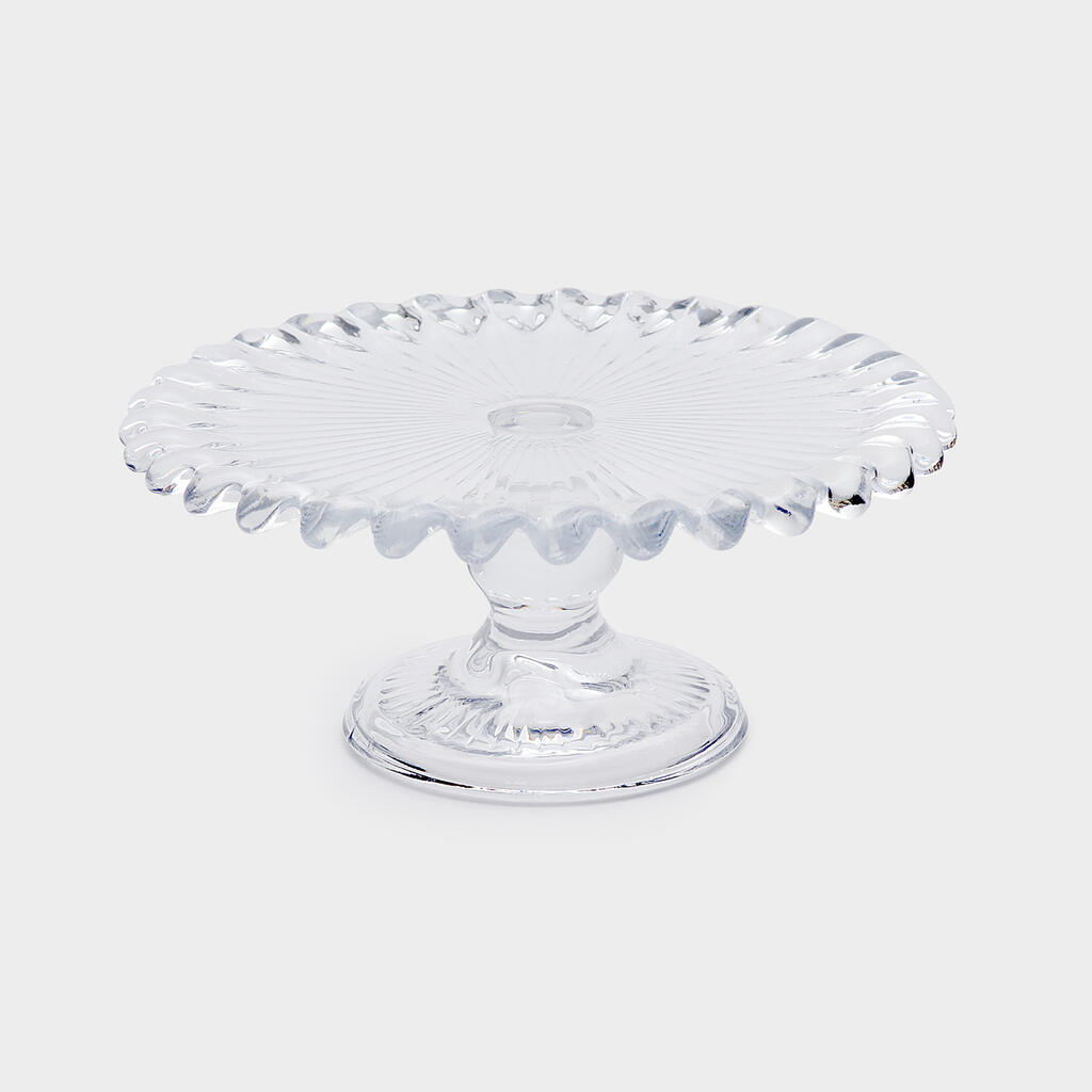 DOCEIRA VIDRO TRANSPARENTE BORDA BABADO