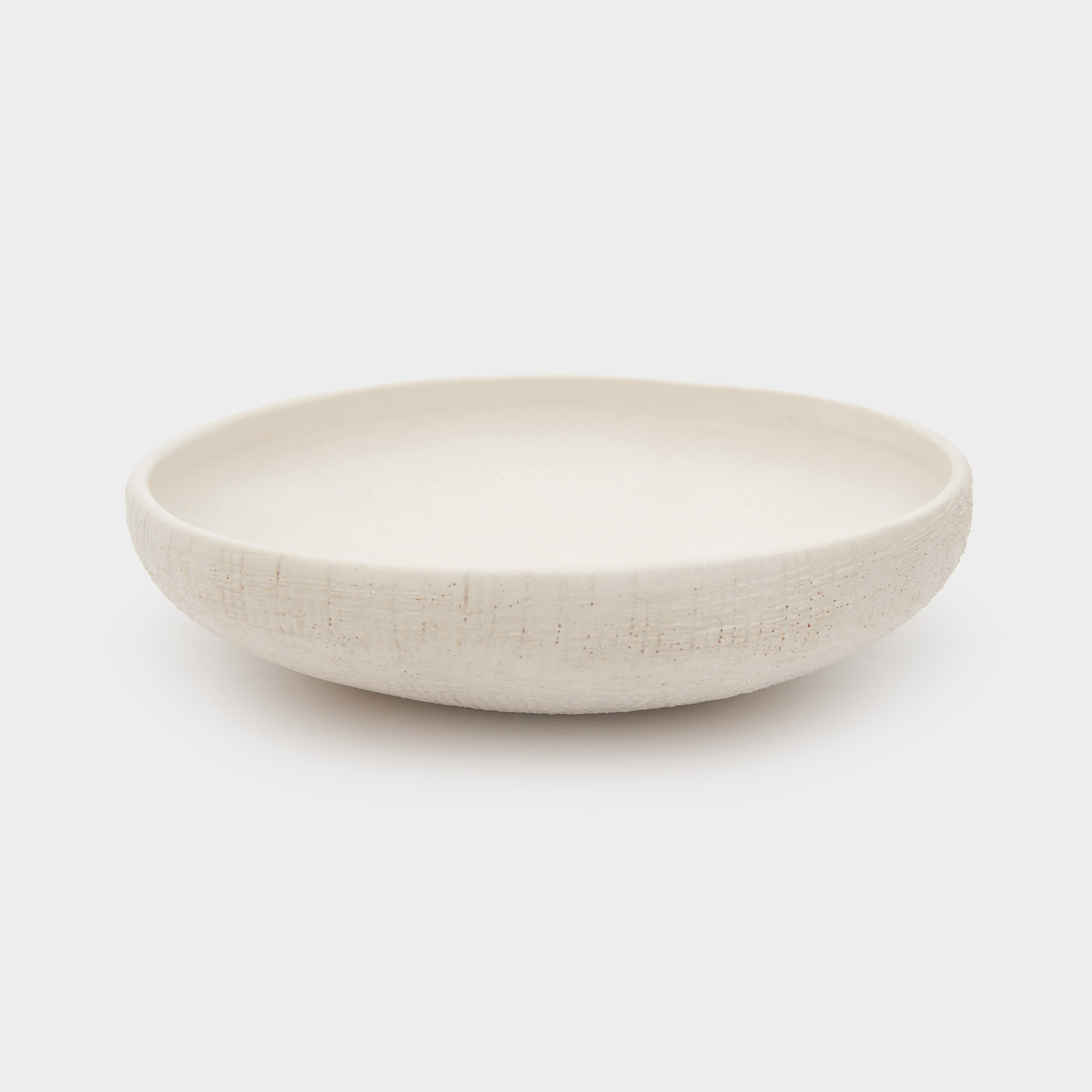 BOWL CERÂMICA BRANCO ORGANICO RELEVO