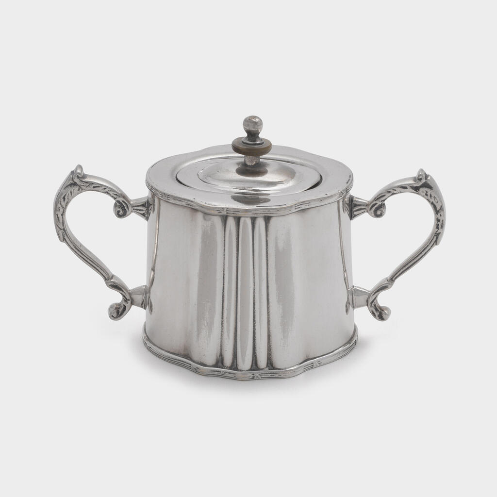 AÇUCAREIRO PRATA COM ALÇA E RODELA OSSO