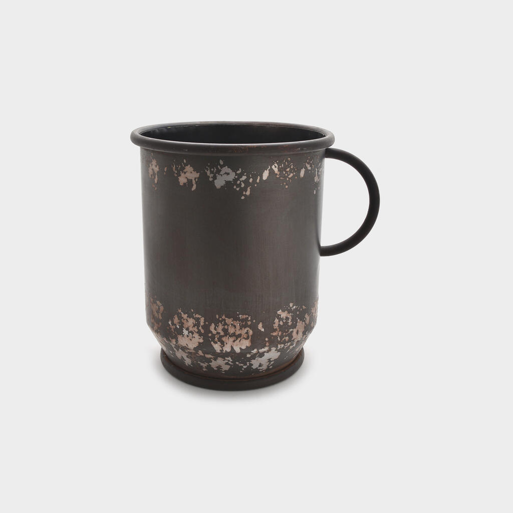 CACHEPOT CANECA LATÃO MARROM G