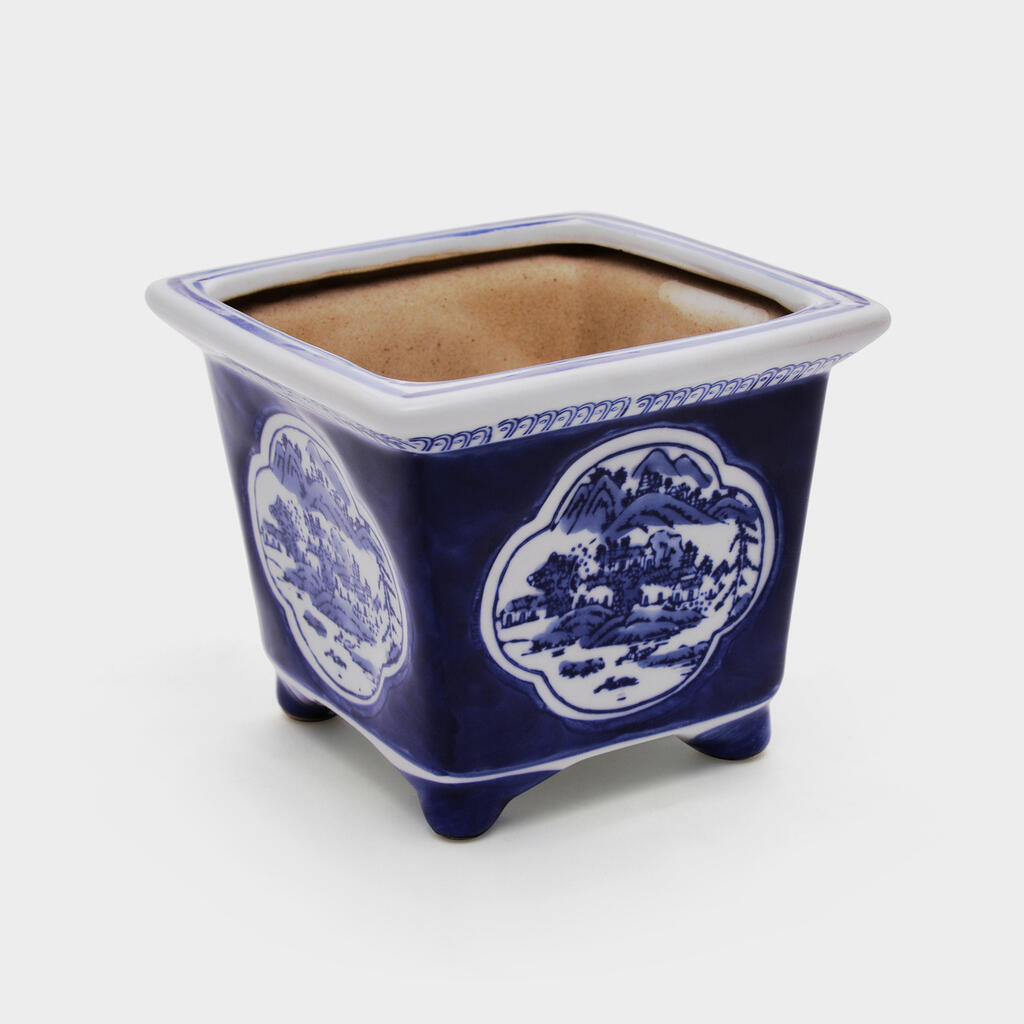 CACHEPOT CERÂMICA AZUL