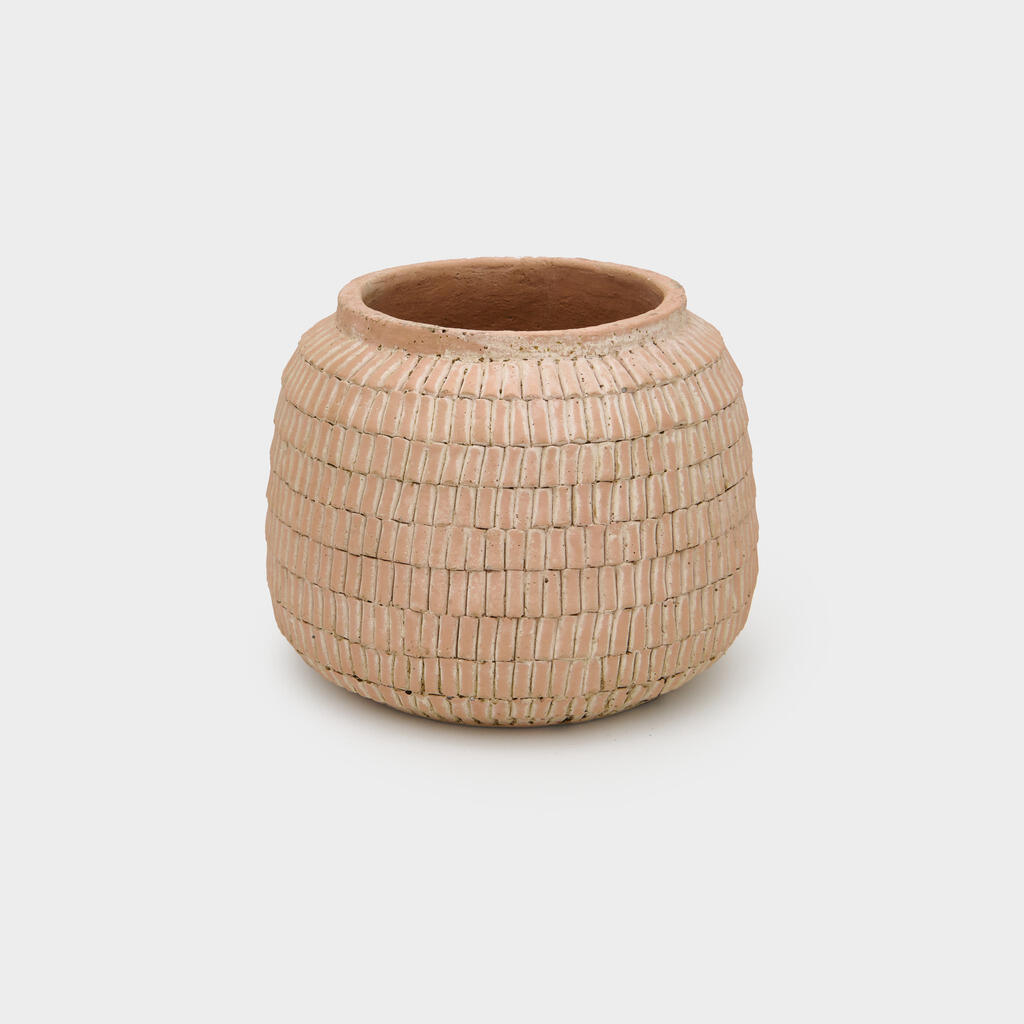 CACHEPOT REDONDO CERÂMICA TIJOLO MOSAICO