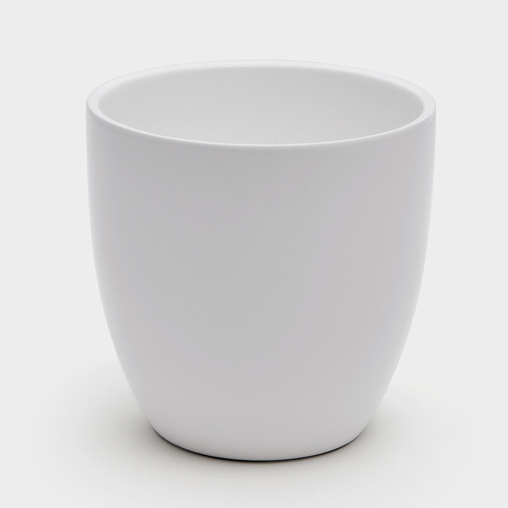 CACHEPOT REDONDO CERÂMICA BRANCO