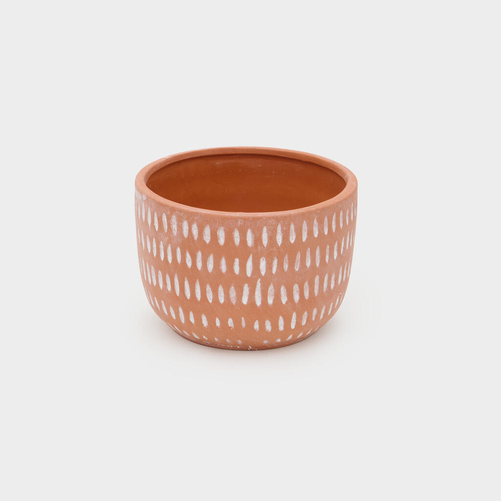 CACHEPOT CERÂMICA TIJOLO PINTA BRANCA