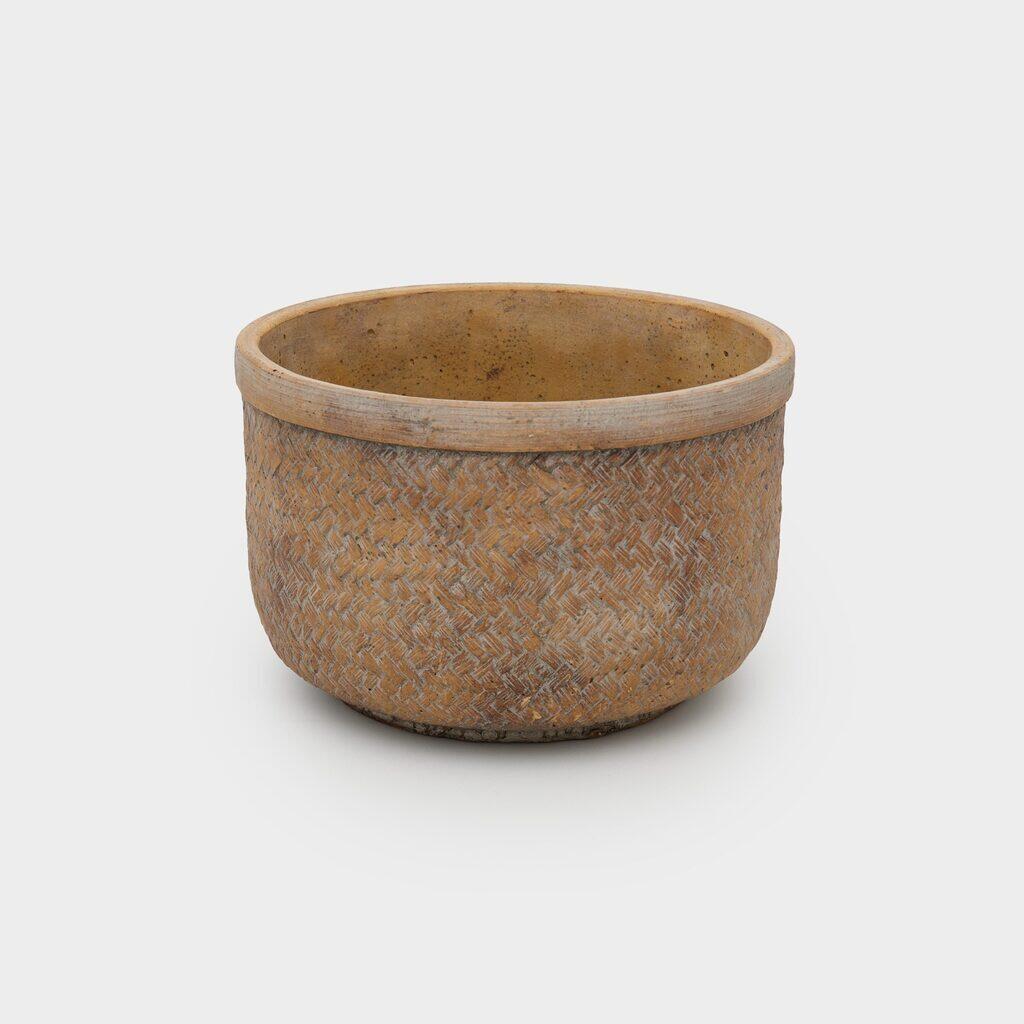CACHEPOT CERÂMICA BEGE TRAMADO