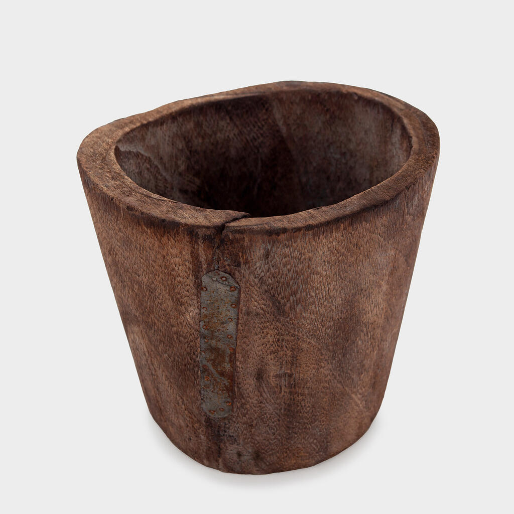 CACHEPOT CONE MADEIRA RUSTICO - M