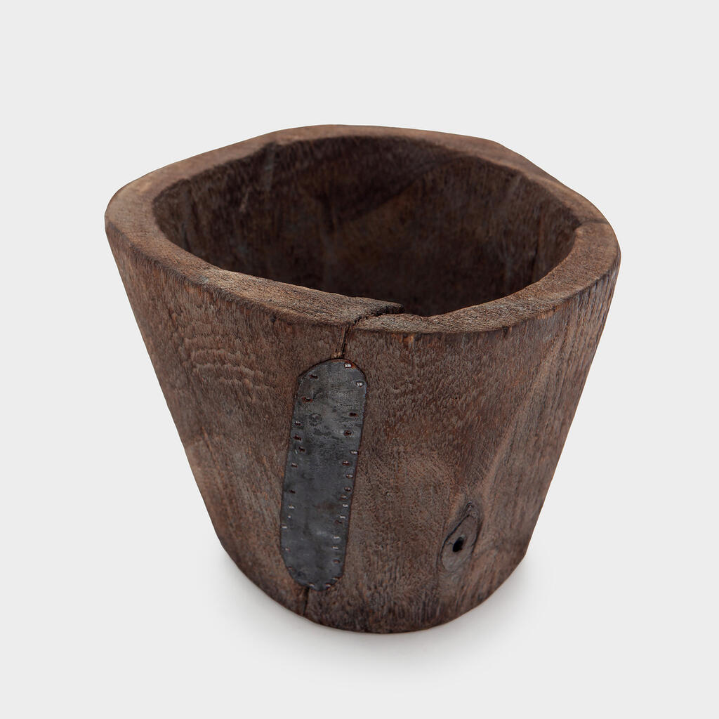 CACHEPOT CONE MADEIRA RUSTICO - P