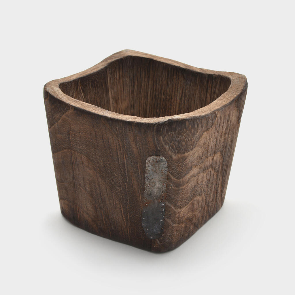 CACHEPOT QUADRADO MADEIRA RUSTICO