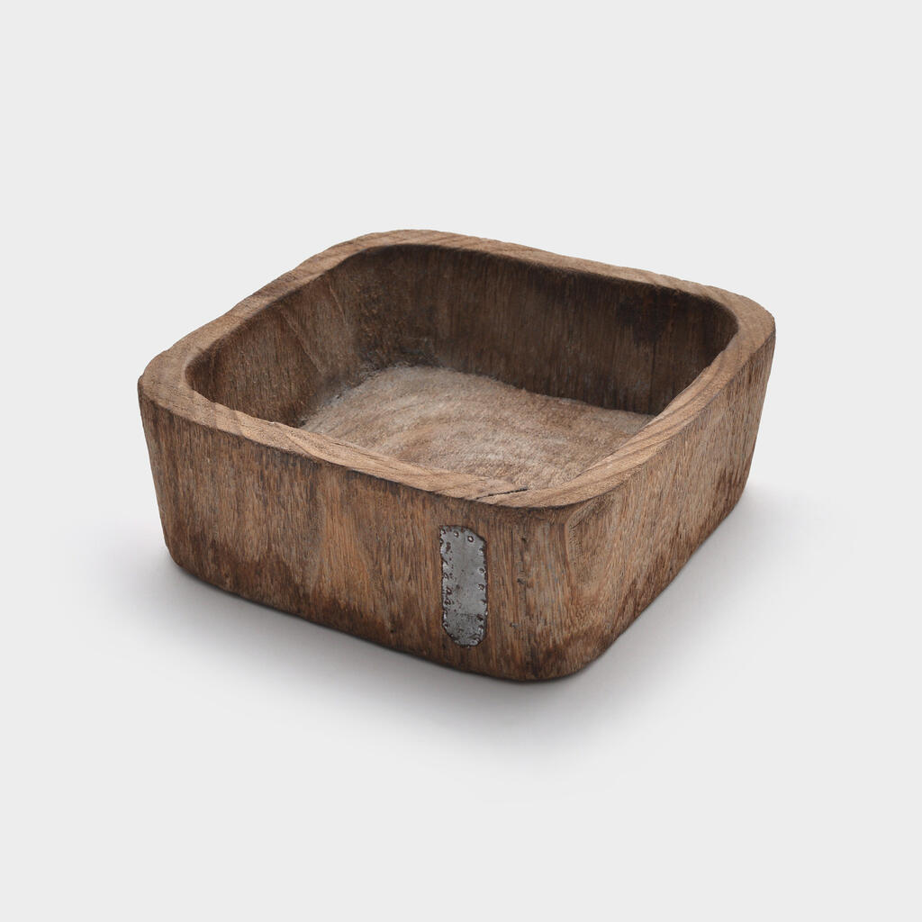 CACHEPOT QUADRADO MADEIRA RUSTICO - M