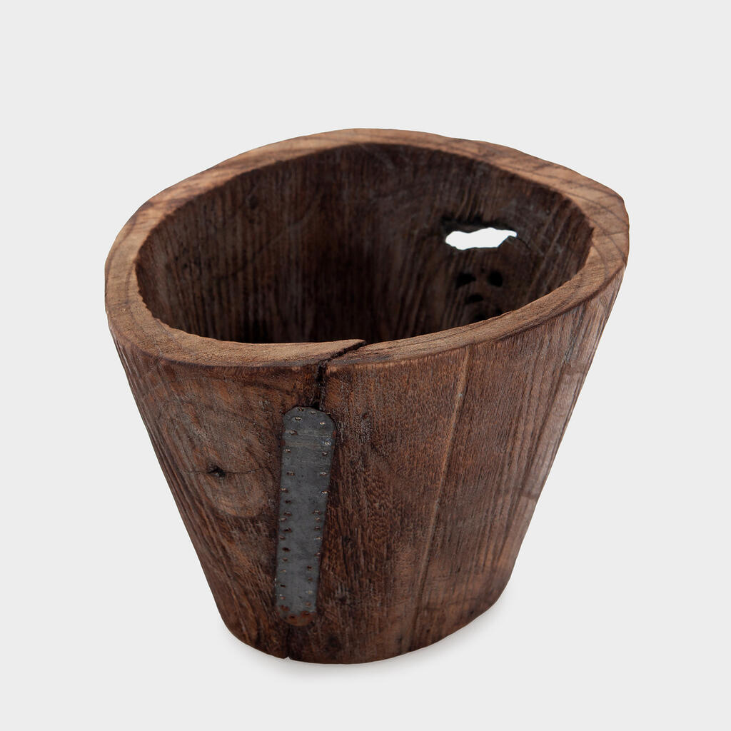 CACHEPOT REDONDO MADEIRA RUSTICO - G