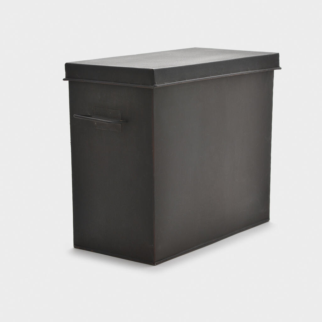 CAIXA RETANGULAR LATÃO MARROM COM TAMPA - P