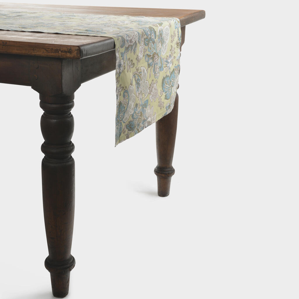 CAMINHO MESA VERDE TURQUESA ESTAMPADO