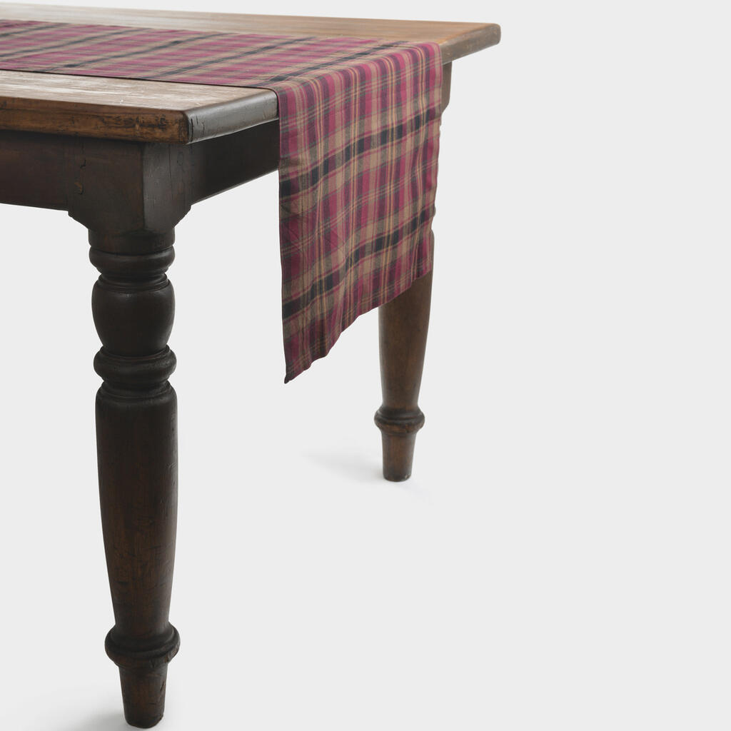 CAMINHO MESA VINHO MARROM XADREZ