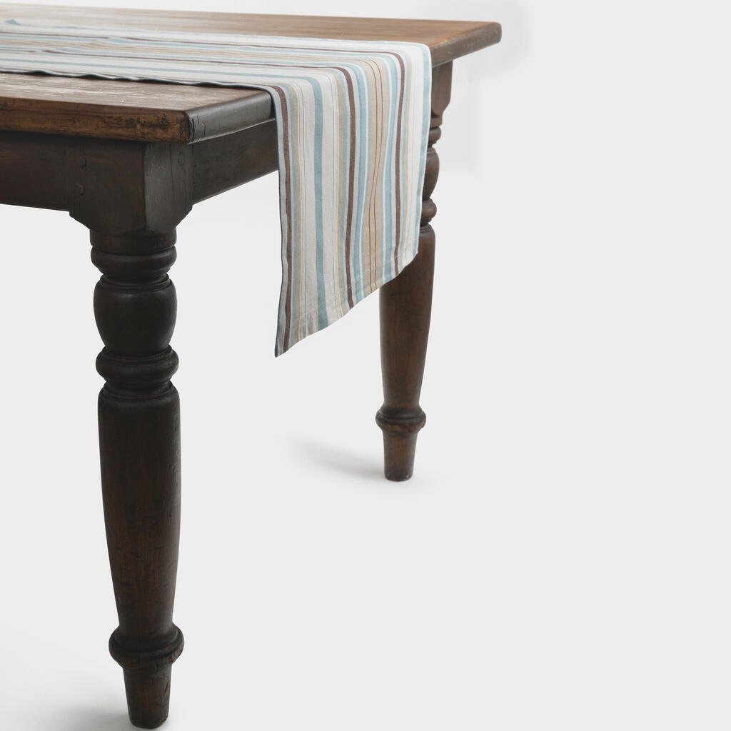 CAMINHO MESA TURQUESA CRU LISTRA