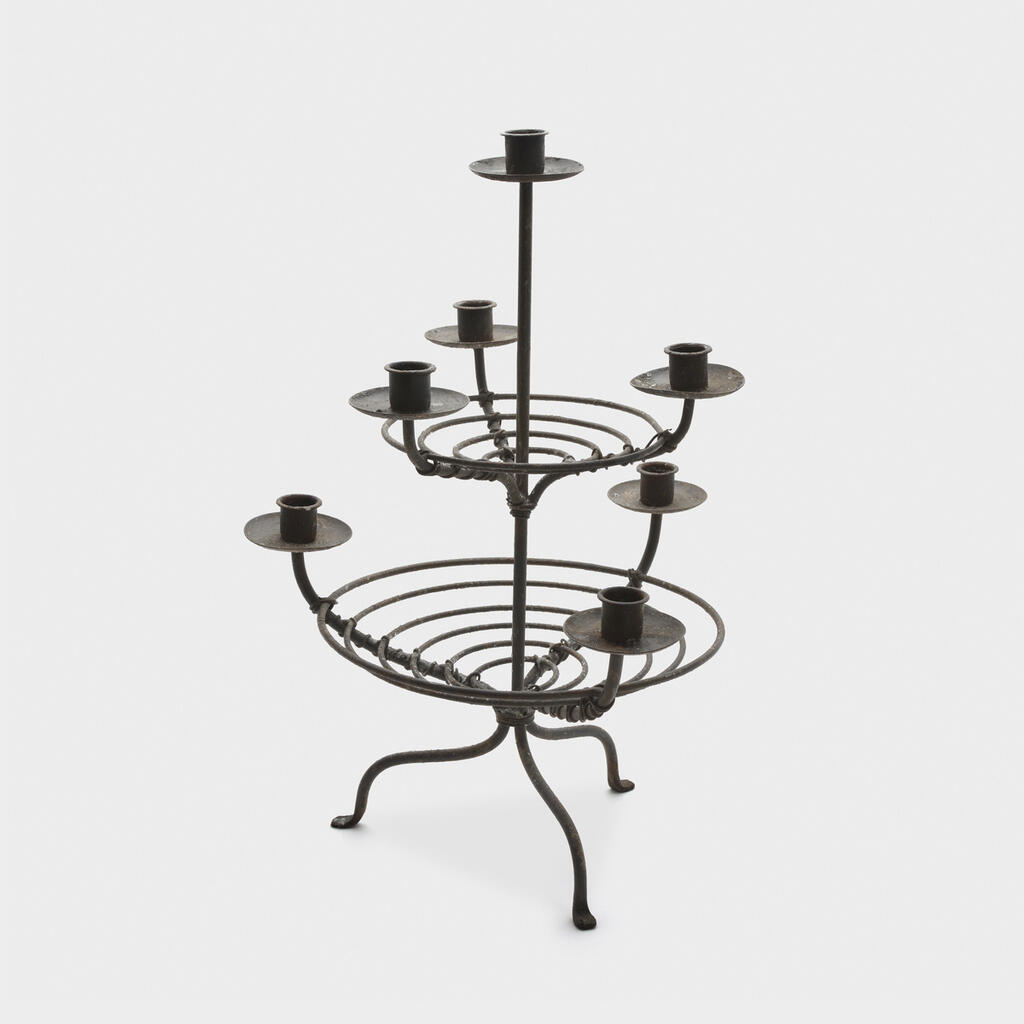 CANDELABRO FERRO CINZA 7 VELAS