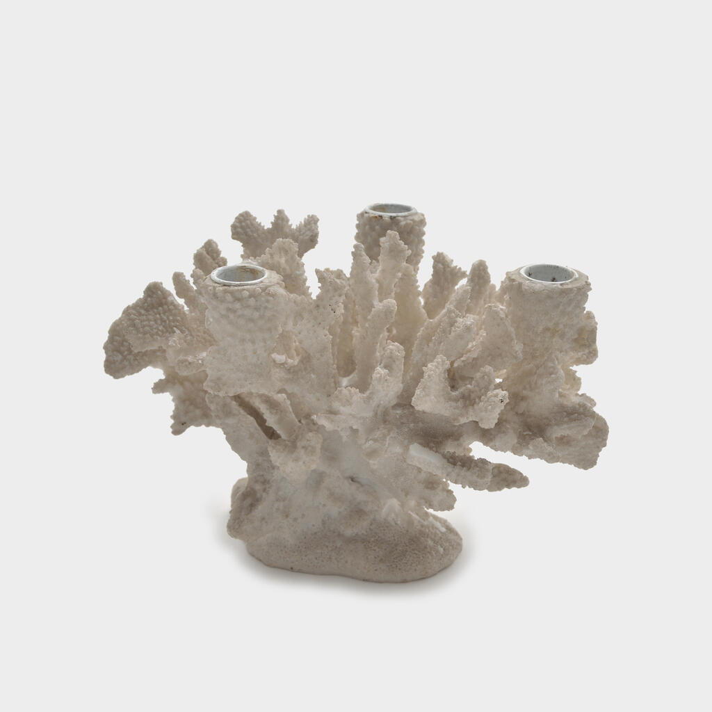 CASTIÇAL CORAL GORDO 3 E VELAS FINAS