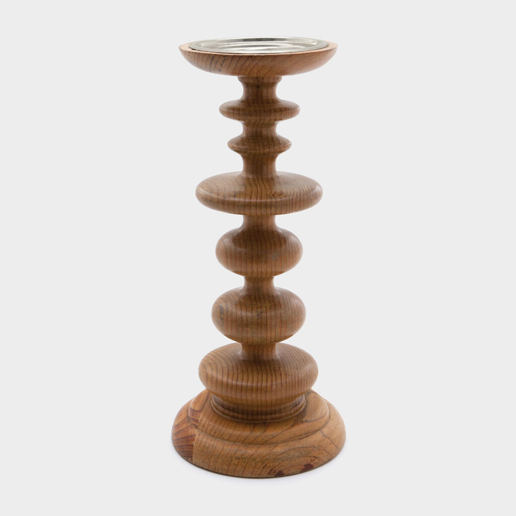 CASTIÇAL MADEIRA RIGA LUSTRADO