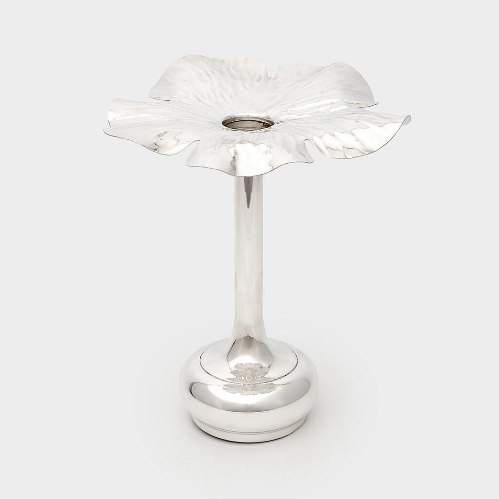 CASTIÇAL PRATA FOLHA ONDULADA