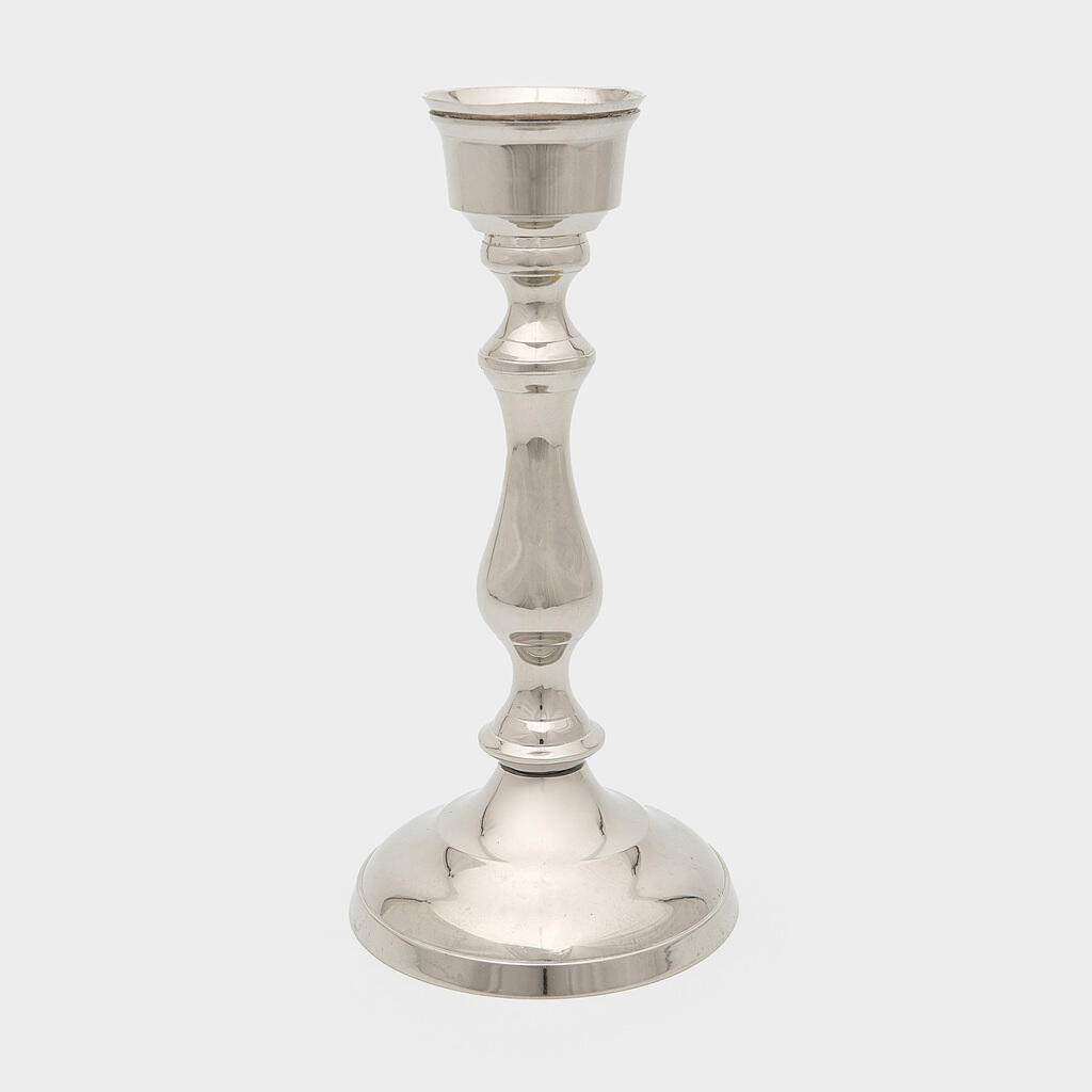 CASTIÇAL PRATA LISA VELA GROSSA FINA