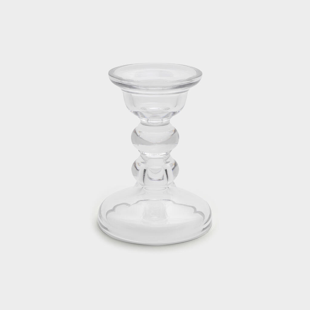 CASTIÇAL VIDRO 2 BOLAS VELA GORDDO