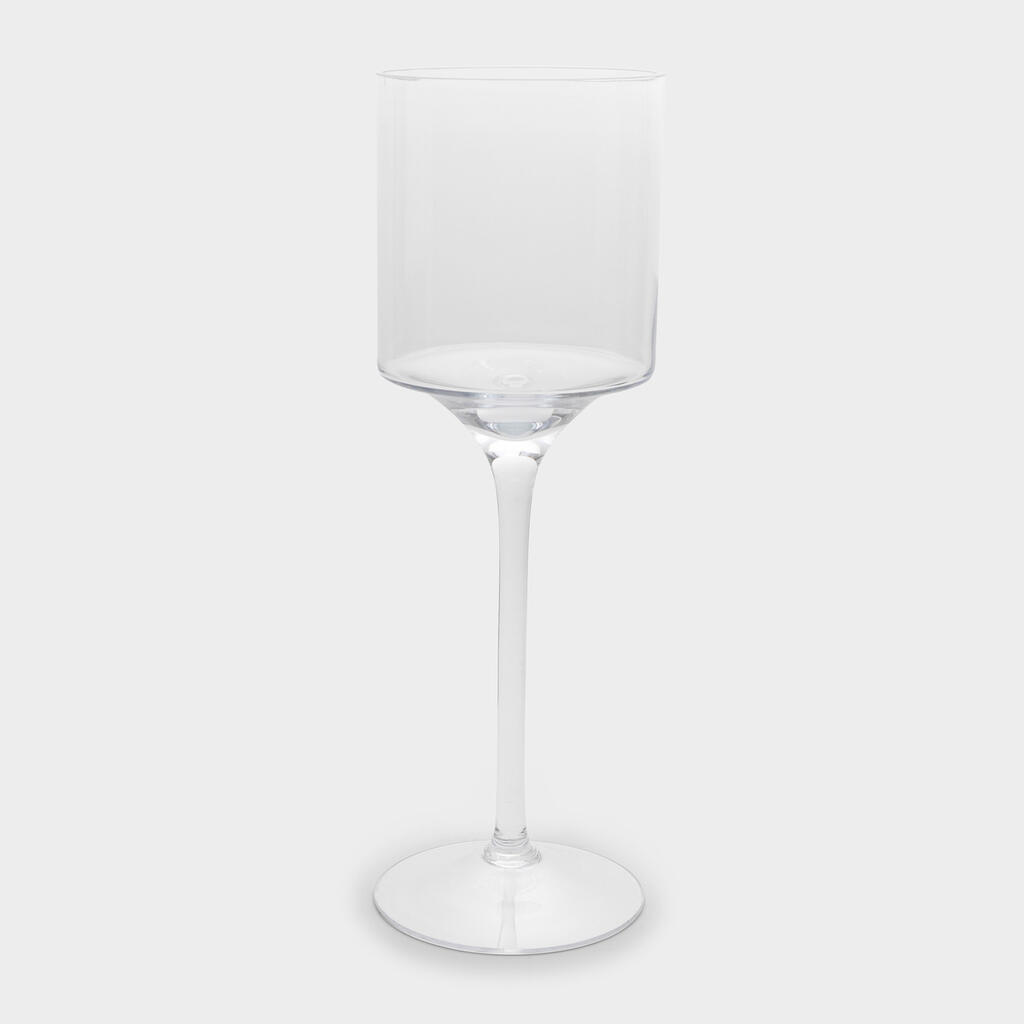 CASTIÇAL VIDRO COPO COM PÉ - M