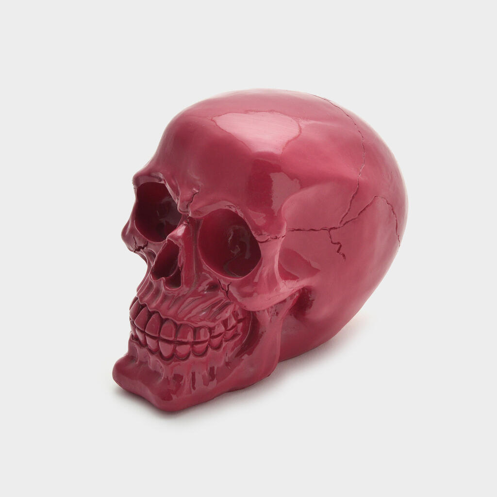 ESCULTURA CAVEIRA ROSA