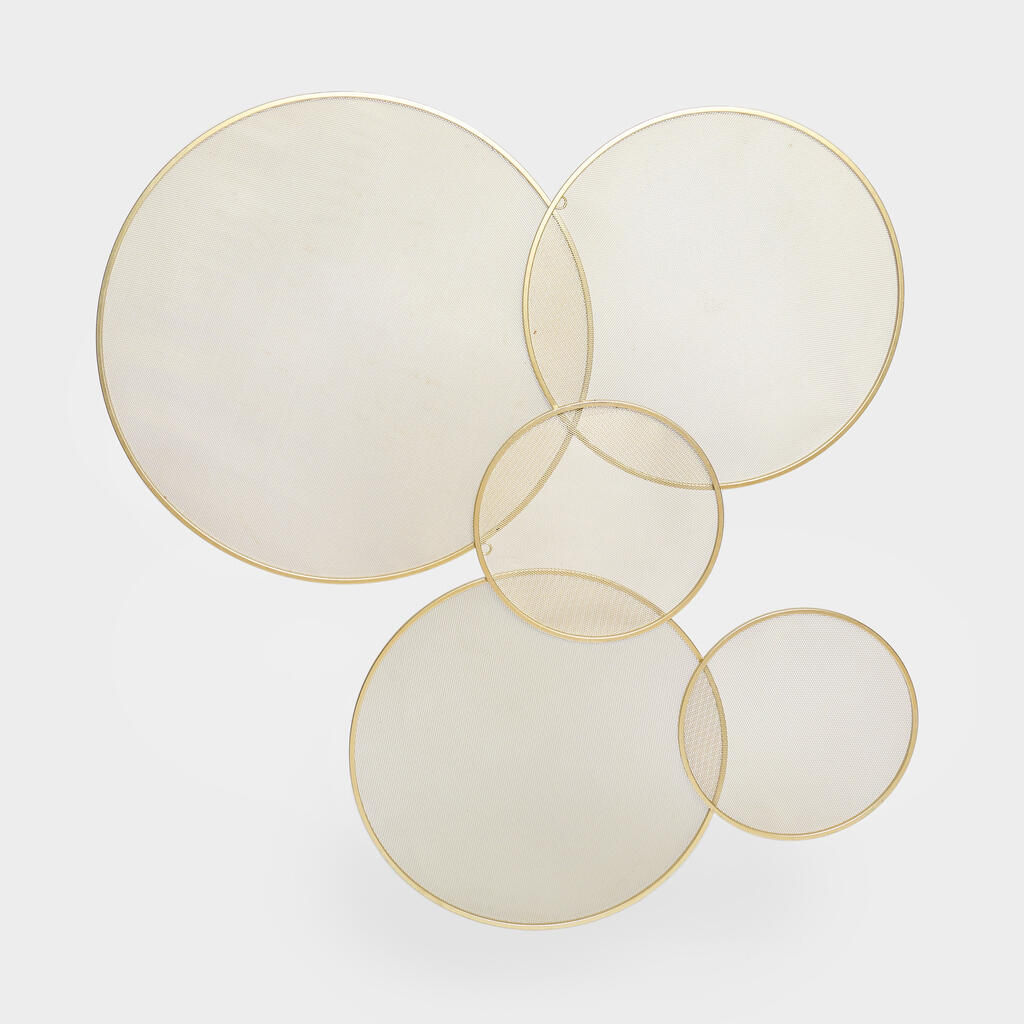 CENTRO DE MESA METAL DOURADO 5 BOLAS