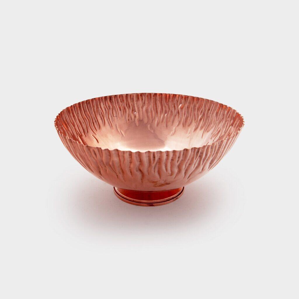 CENTRO DE MESA COBRE BORDA ONDULADA