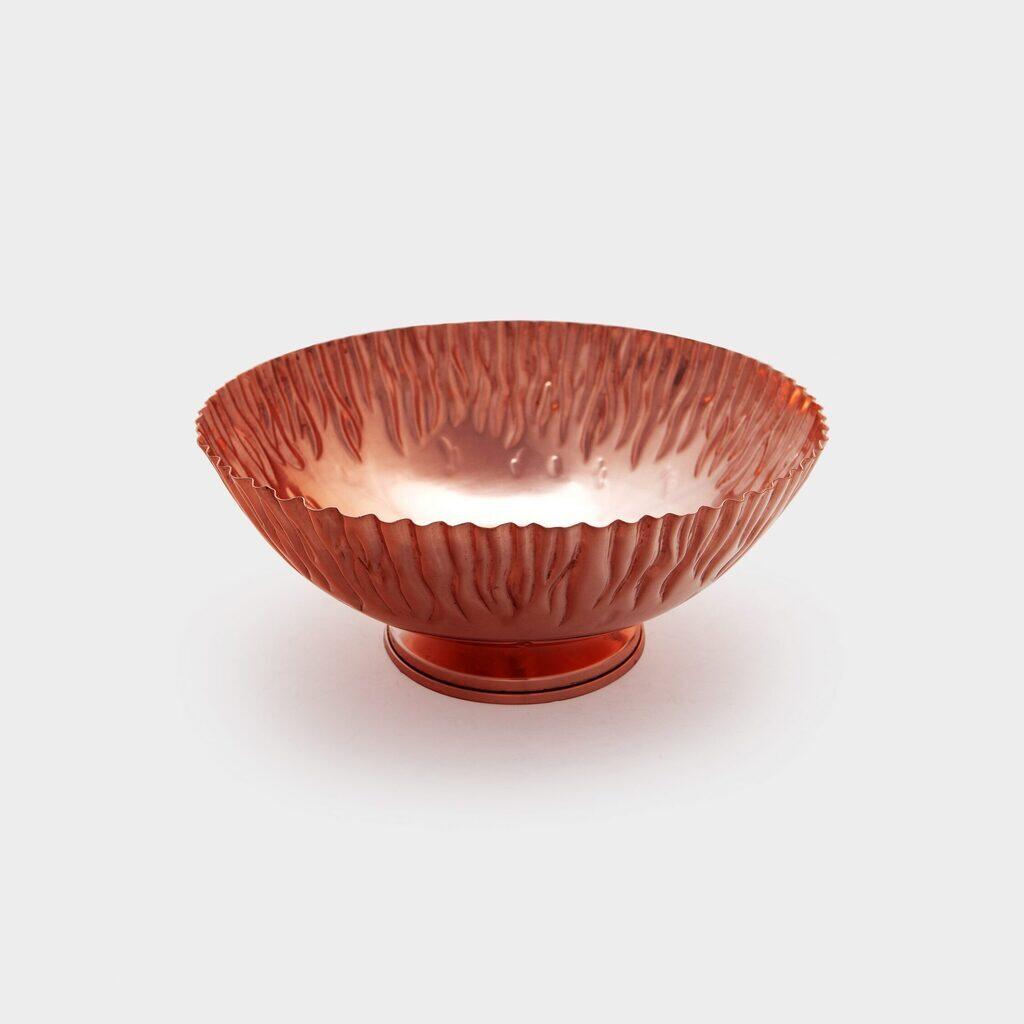 CENTRO DE MESA COBRE BORDA ONDULADA