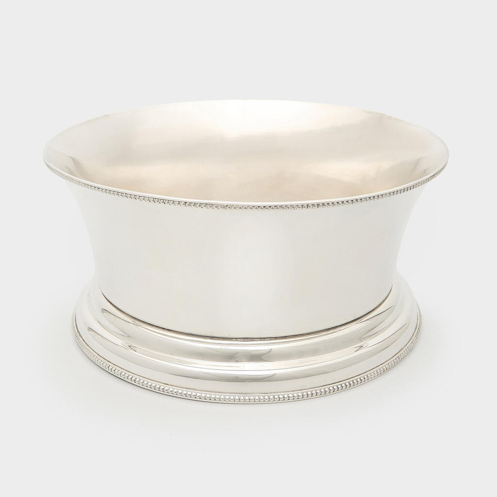 CENTRO DE MESA REDONDO PRATA PEROLA 36X17H