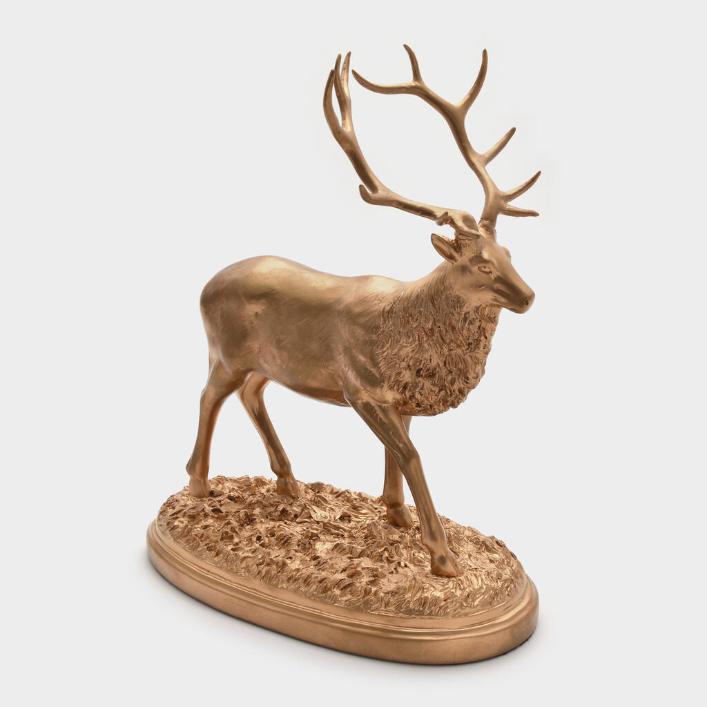 ESCULTURA CERVO CERÂMICA DOURADO