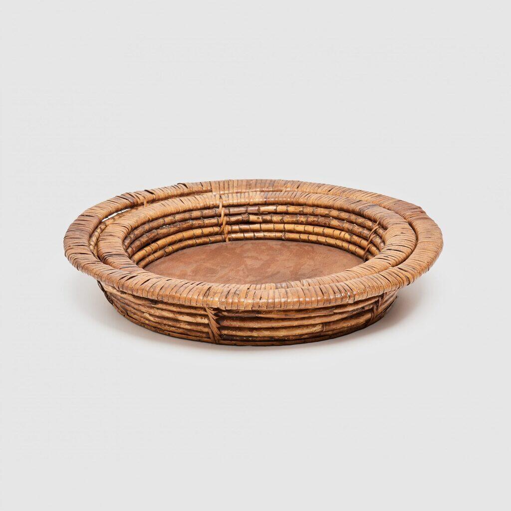 CESTA REDONDA PALHA MADEIRA G