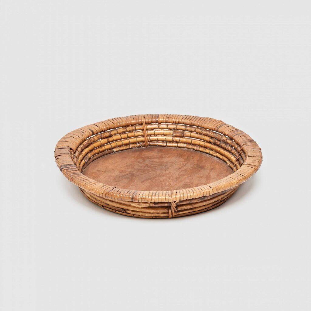 CESTA REDONDA PALHA MADEIRA
