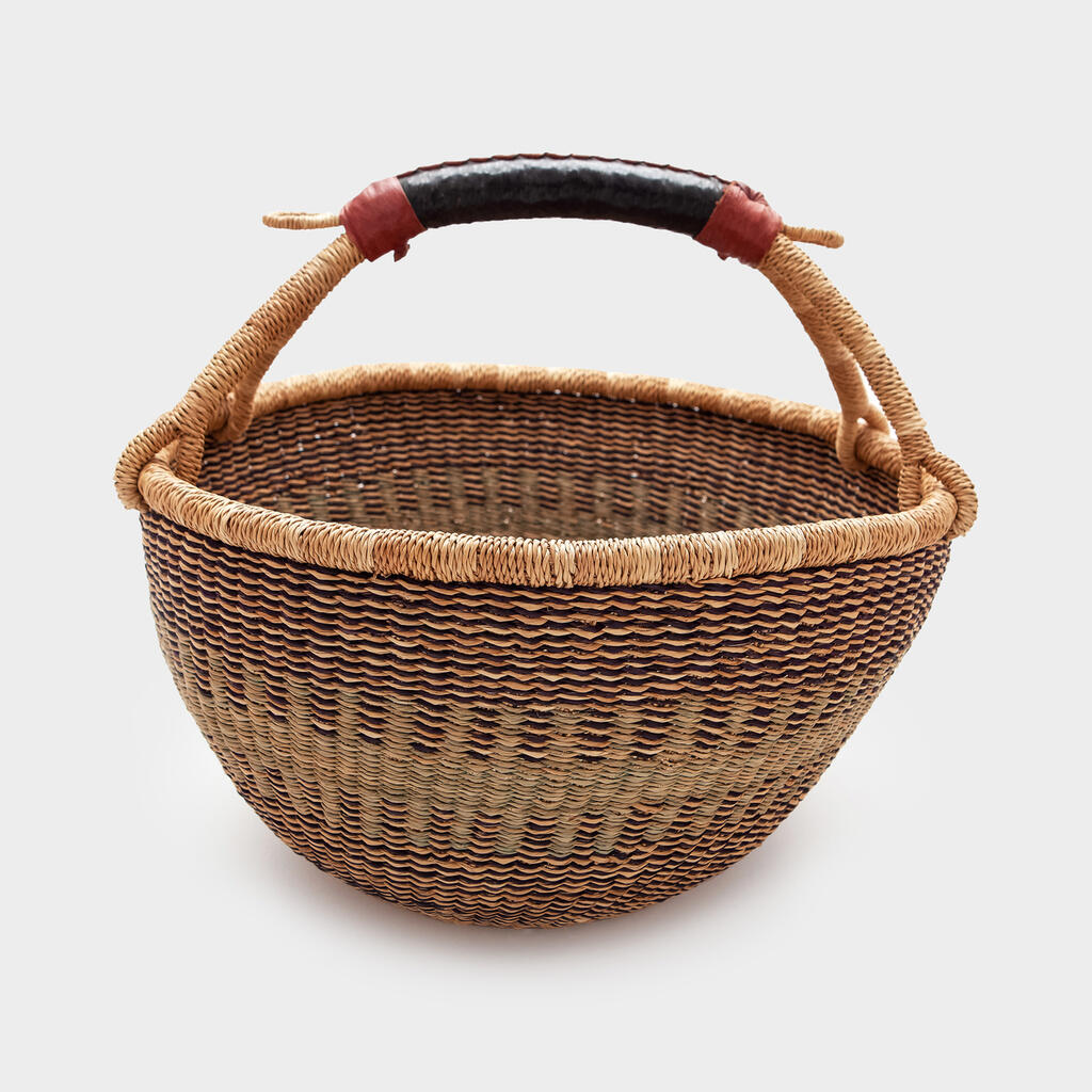 CESTA REDONDA PALHA CELADON PRETO