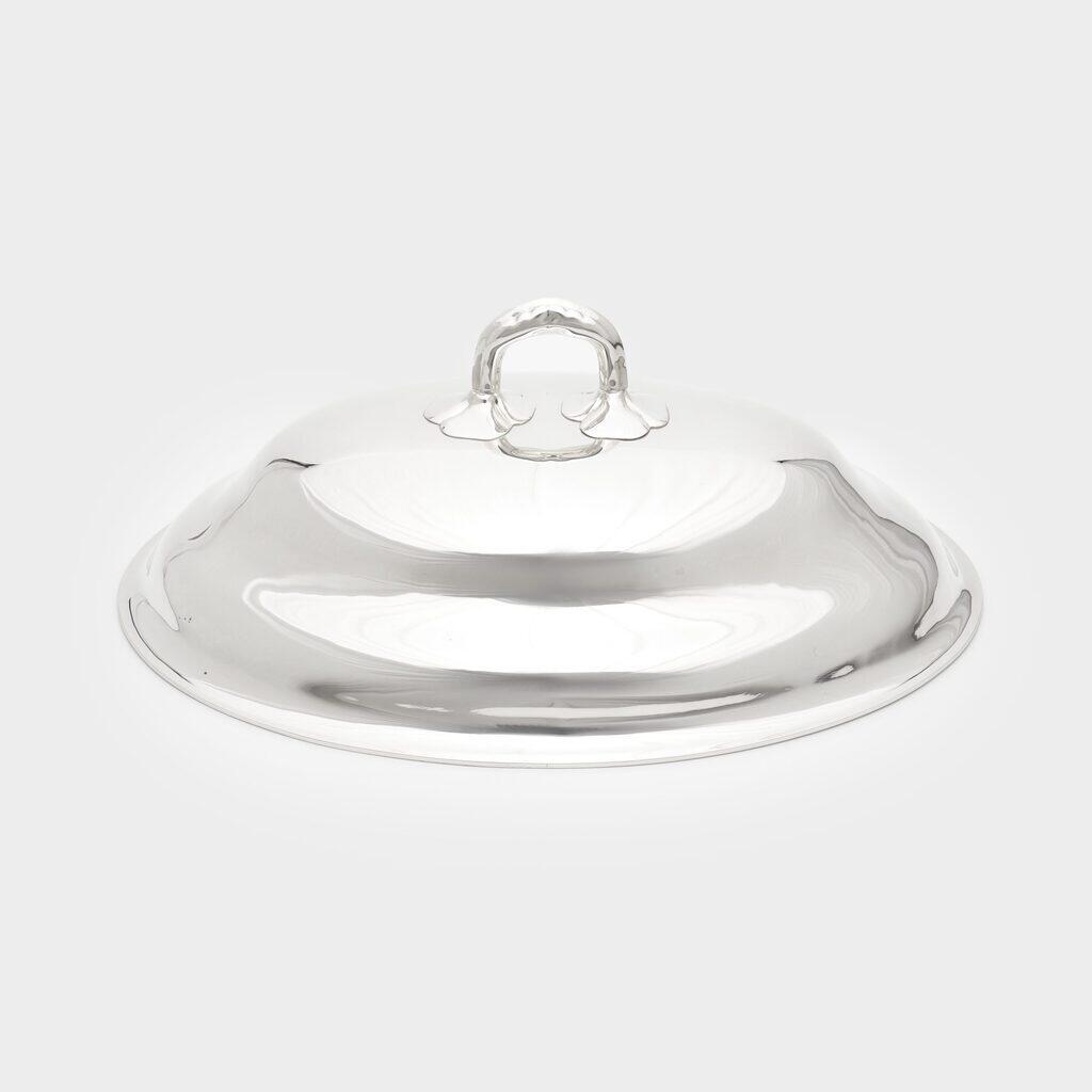 CLOCHE OVAL PRATA ALÇA FLOR - G