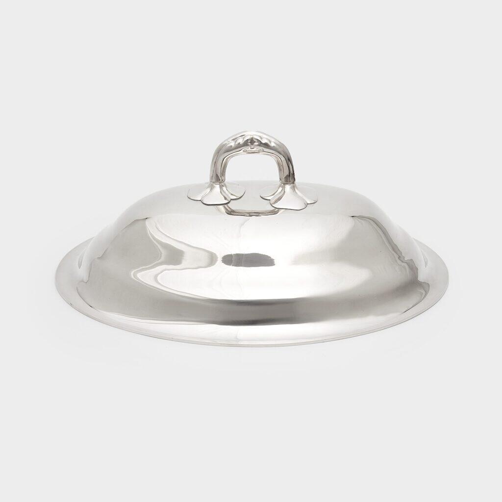 CLOCHE OVAL PRATA ALÇA FLOR - M