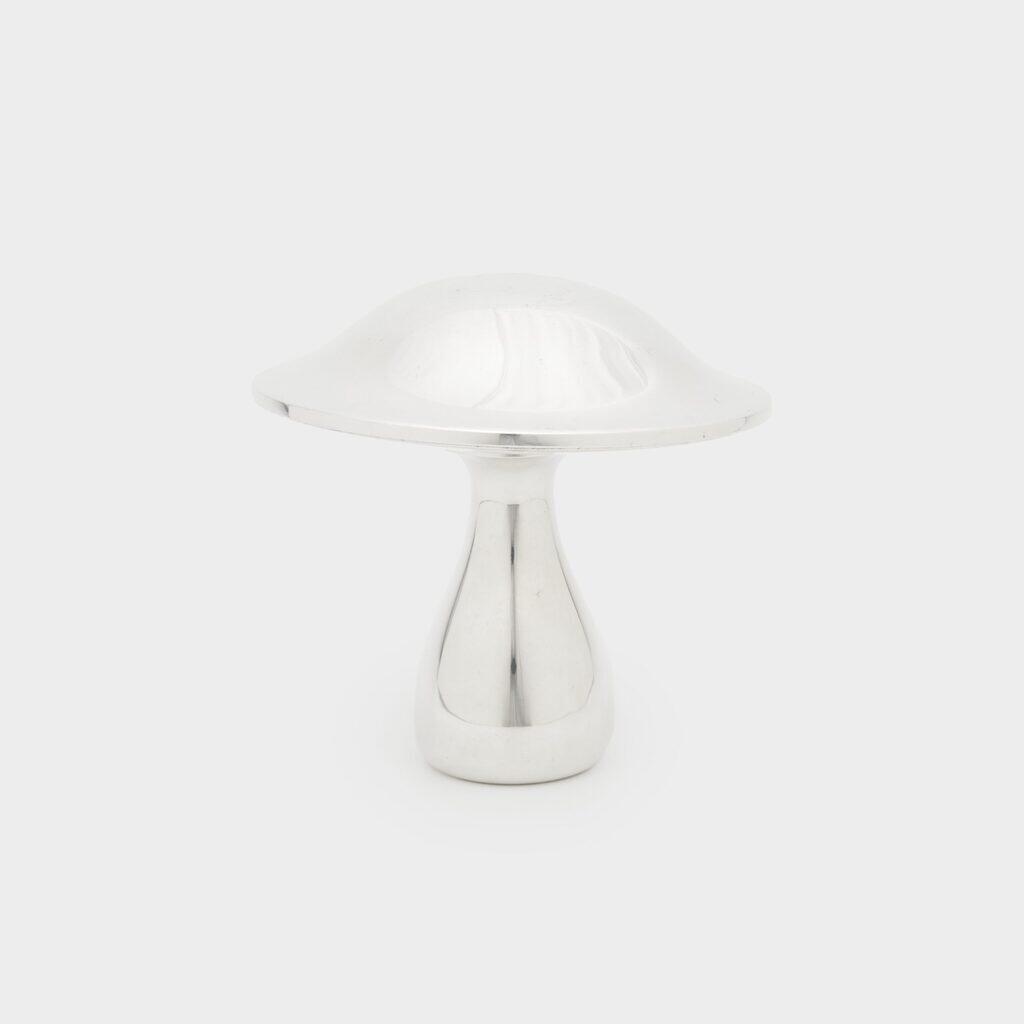 ESCULTURA COGUMELO PRATA