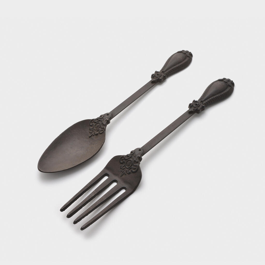 ESCULTURA GARFO E COLHER FERRO CONJUNTO GIGANTE