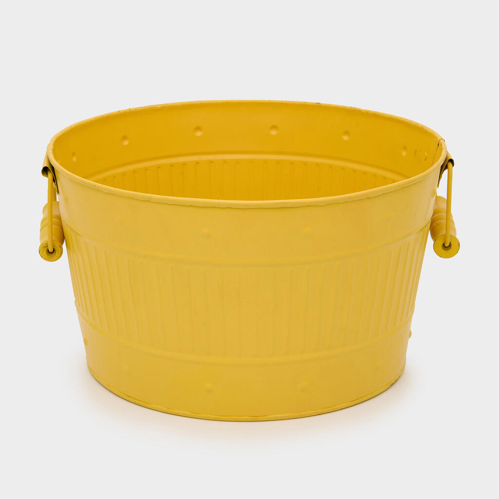 COOLER REDONDO FERRO AMARELO ESMALTE