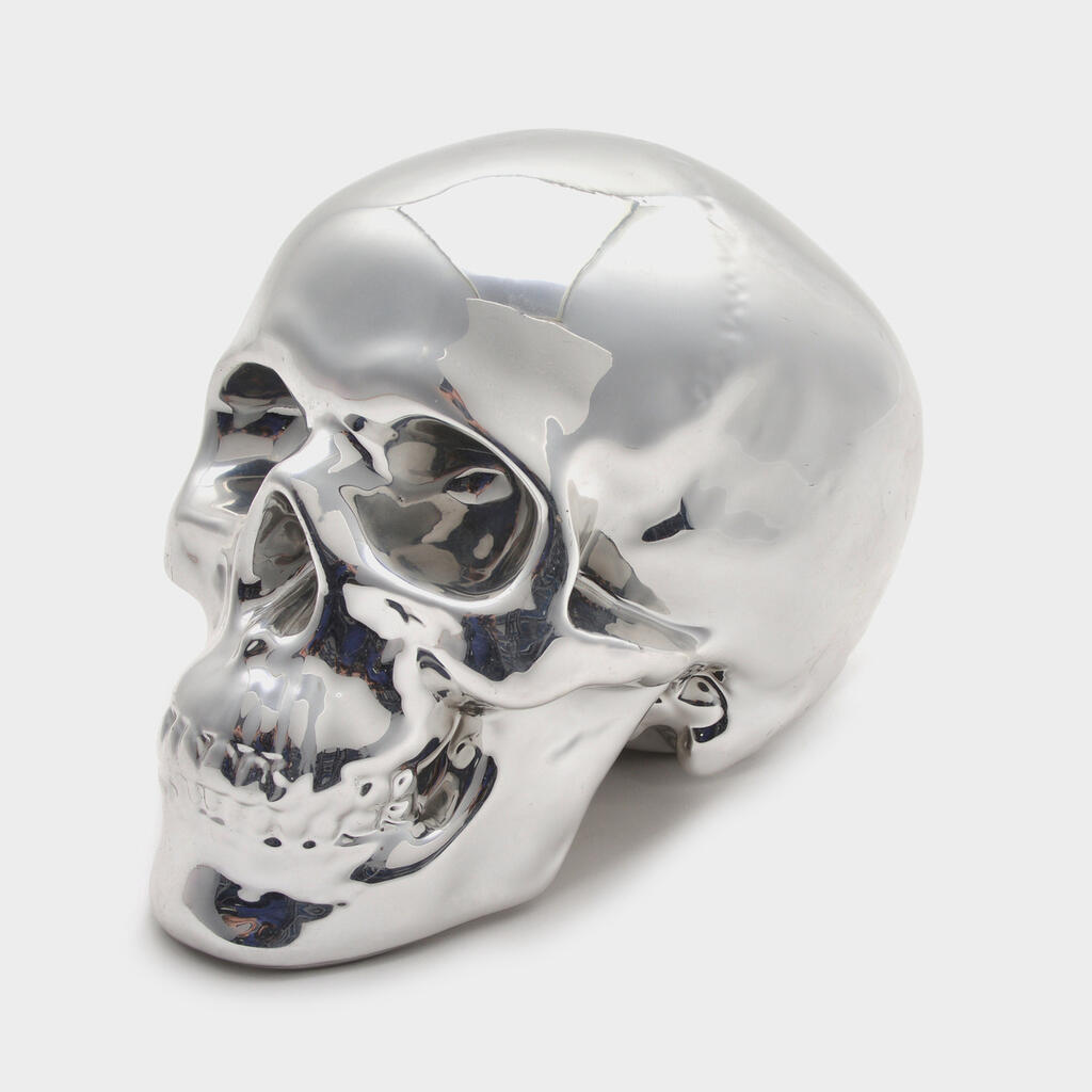 ESCULTURA CAVEIRA PRATA