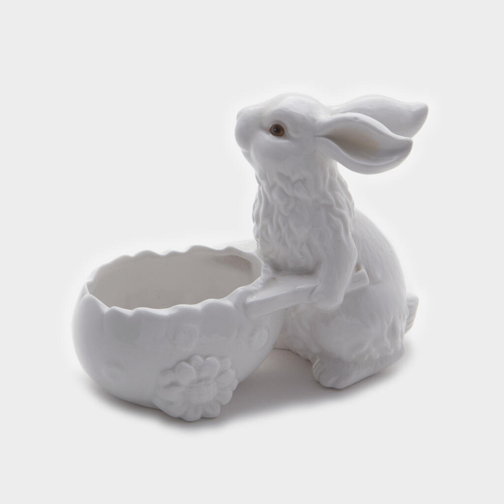 ESCULTURA COELHO COM CARROÇA