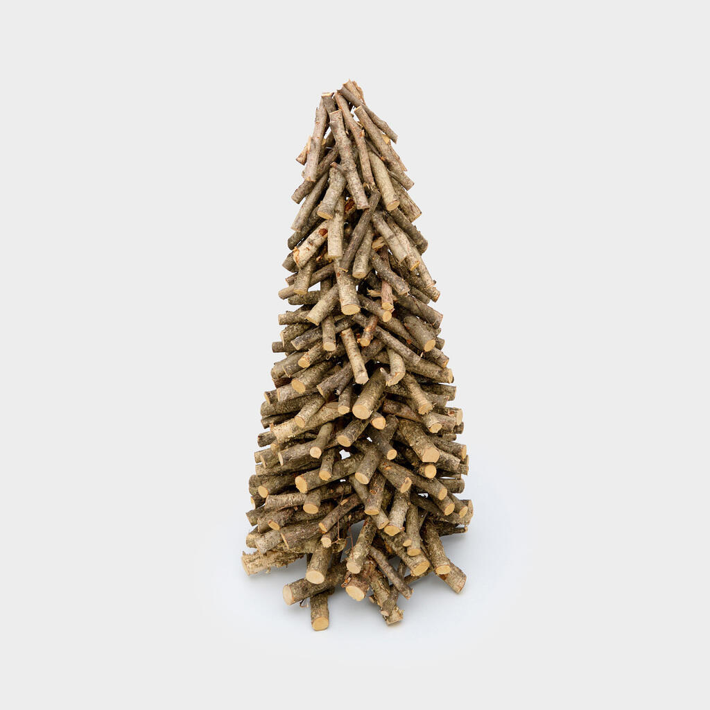 ESCULTURA ÁRVORE DE NATAL MADEIRA GRAVETOS