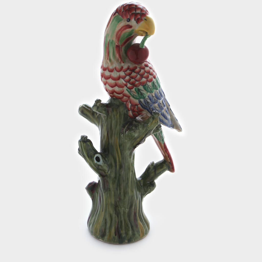 ESCULTURA PERIQUITO COM CEREJA