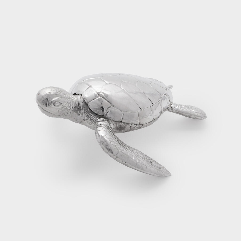 ESCULTURA TARTARUGA PRATA TARTARUGA