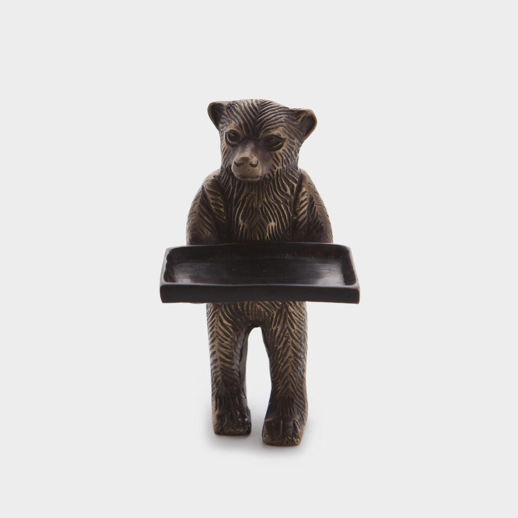 ESCULTURA URSO FERRO OURO VELHO VELHO