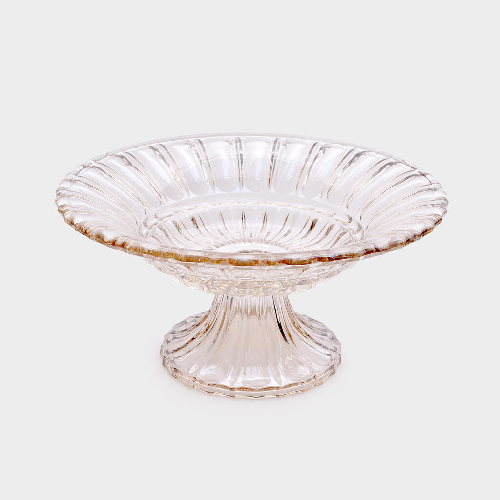 FRUTEIRA RASA CRISTAL PRATEADO CANELADA