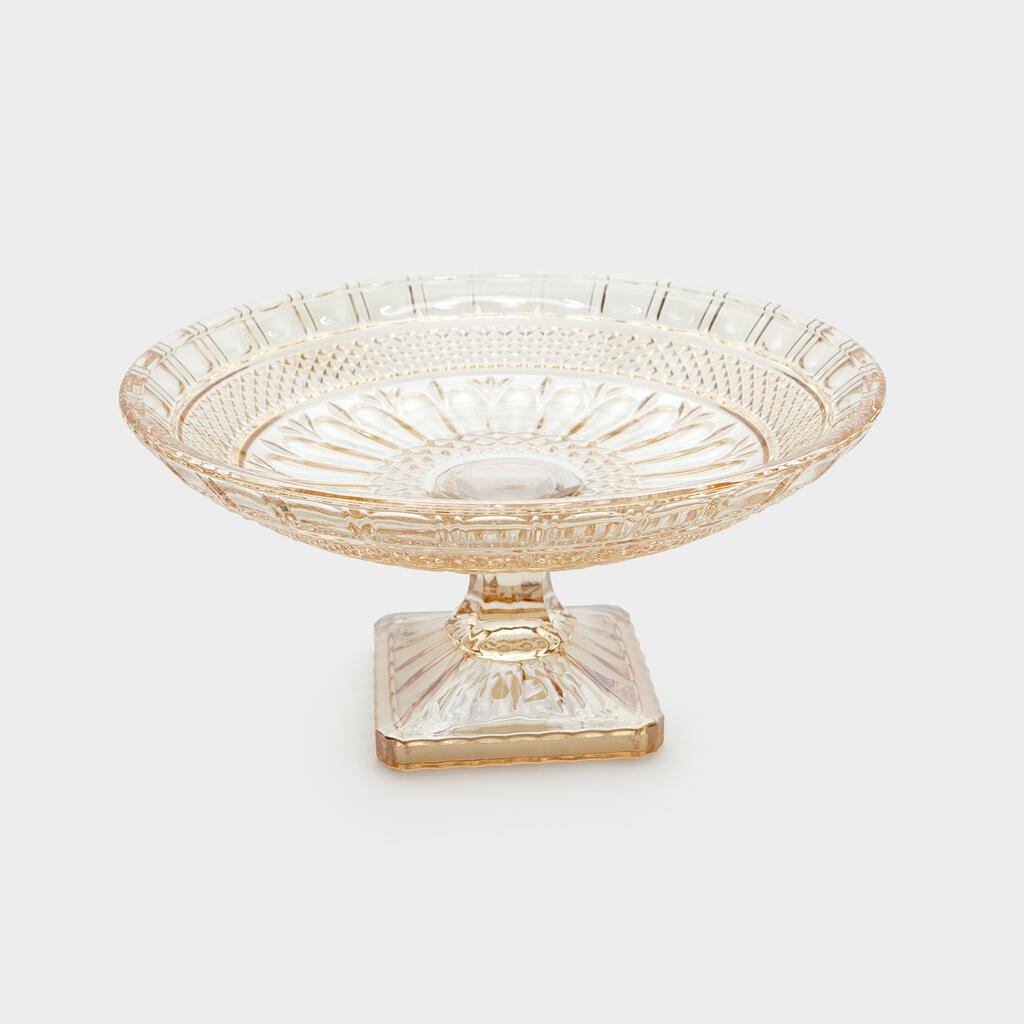 FRUTEIRA RASA CRISTAL DOURADO TRABALHADA