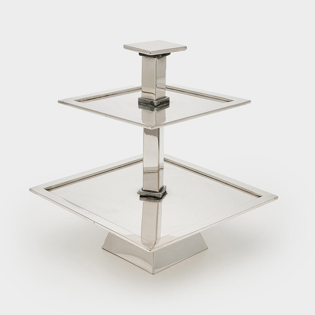 FRUTEIRA QUADRADA PRATA 2 ANDARES MINI